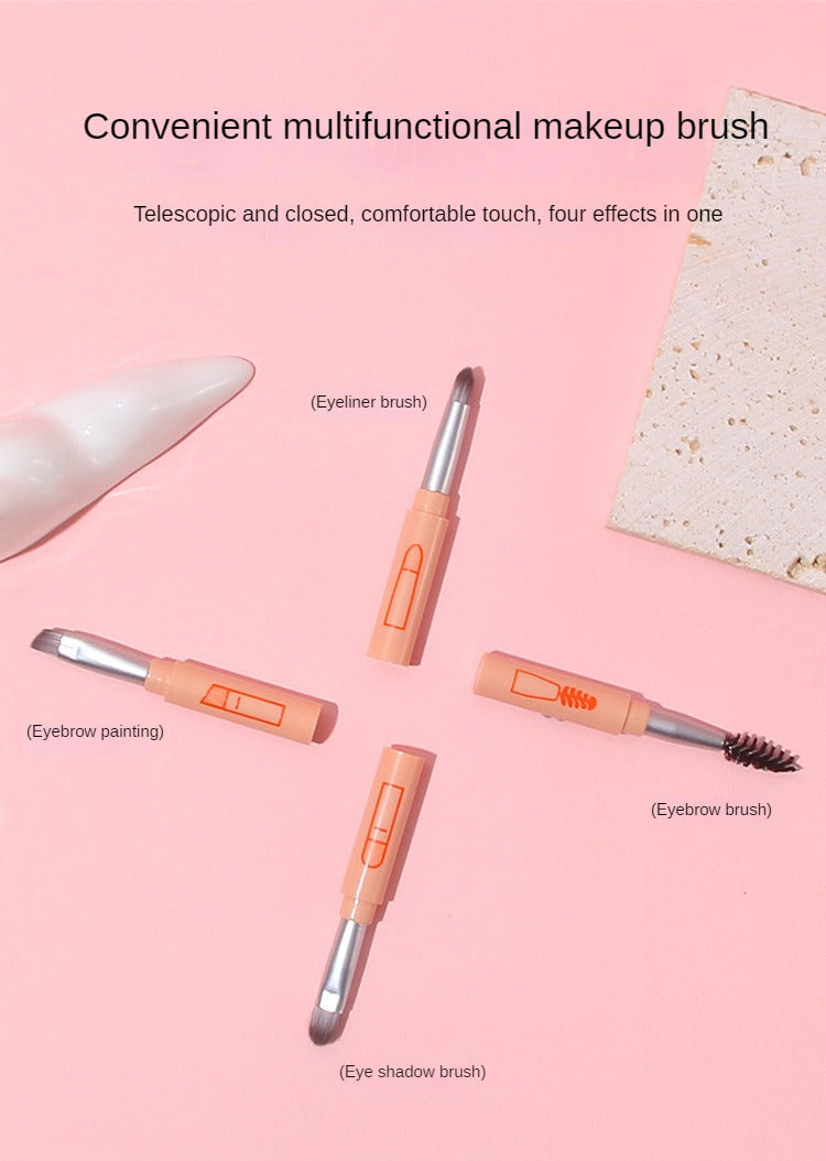 4 IN 1 Multifunctional Makeup Brushes Set Makeup Gadget Detachable Lip Eyeshadow Brush Sponge Eyeshadow Brush for Home Travel