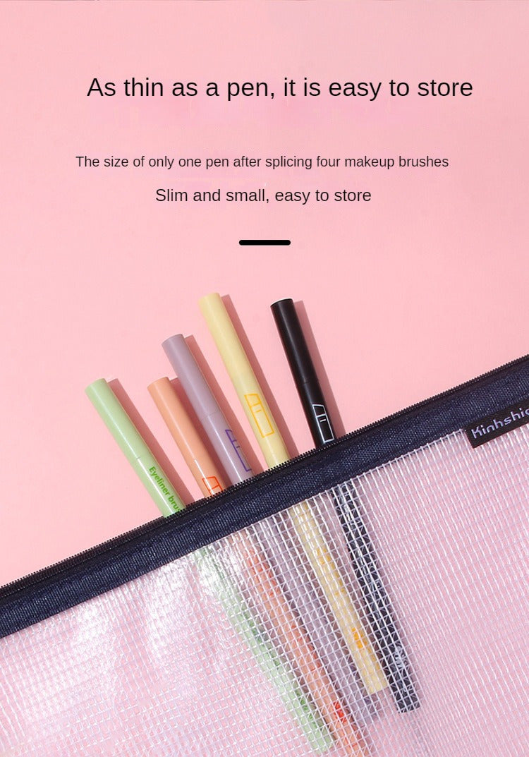 4 IN 1 Multifunctional Makeup Brushes Set Makeup Gadget Detachable Lip Eyeshadow Brush Sponge Eyeshadow Brush for Home Travel