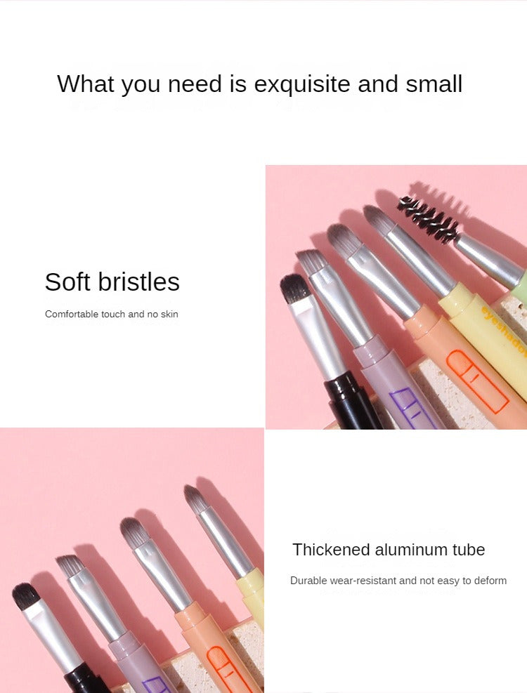 4 IN 1 Multifunctional Makeup Brushes Set Makeup Gadget Detachable Lip Eyeshadow Brush Sponge Eyeshadow Brush for Home Travel