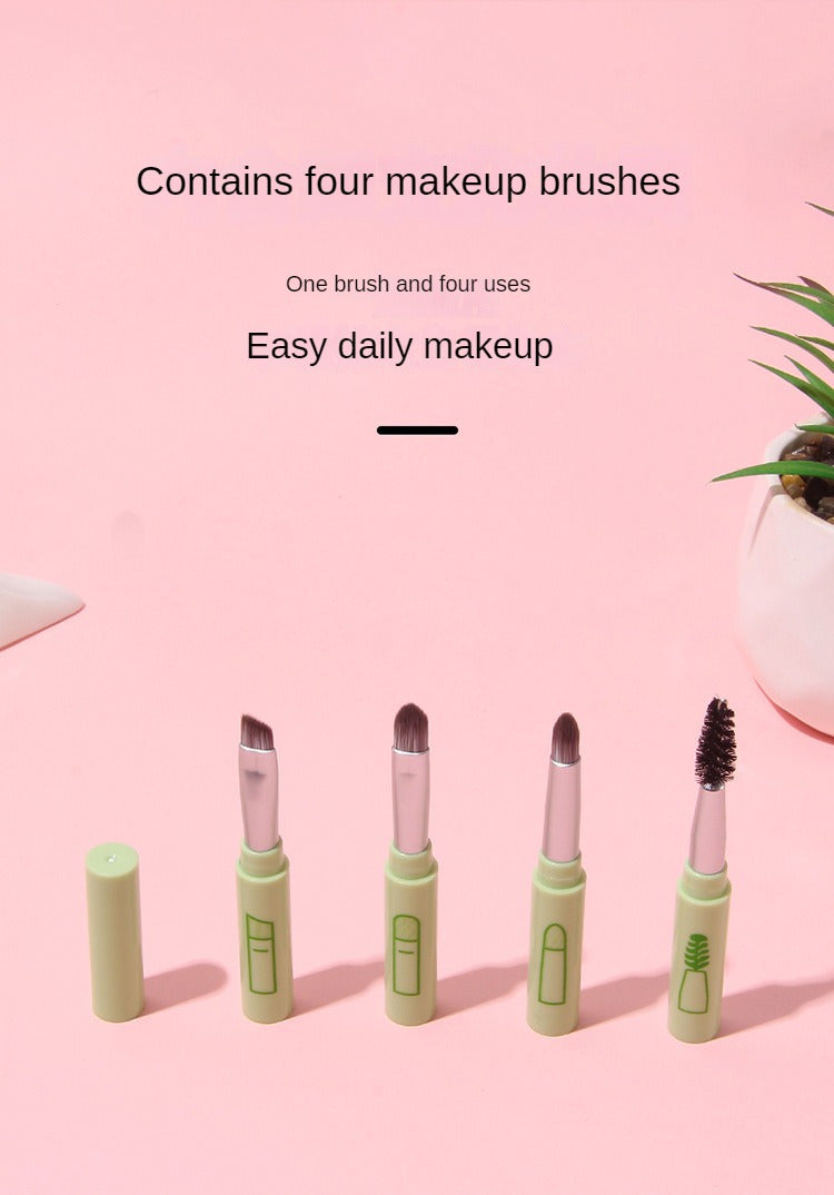 4 IN 1 Multifunctional Makeup Brushes Set Makeup Gadget Detachable Lip Eyeshadow Brush Sponge Eyeshadow Brush for Home Travel