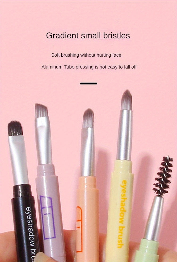 4 IN 1 Multifunctional Makeup Brushes Set Makeup Gadget Detachable Lip Eyeshadow Brush Sponge Eyeshadow Brush for Home Travel