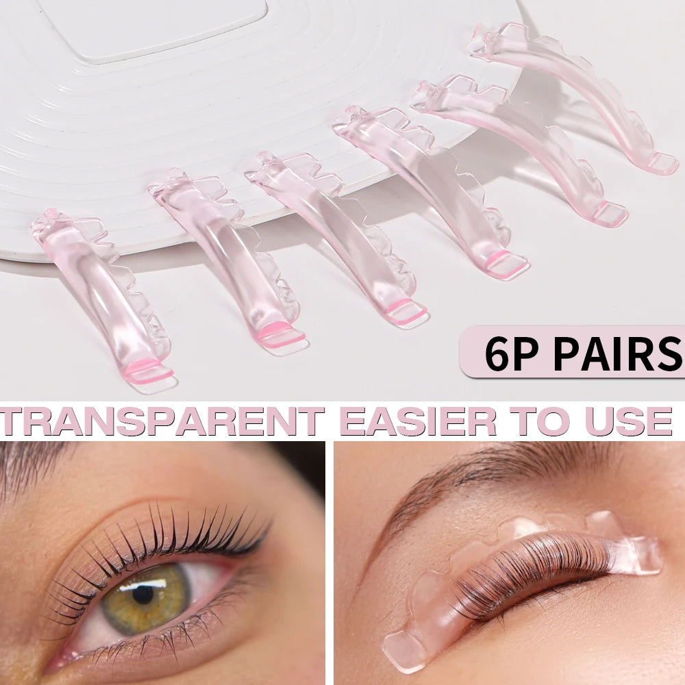 12Pcs/6size Lash Lift Pads, Jelly Lash Lift Rods Self Adhesive Silicone Pads C-Curl Eyelash Lifting Shield,DIY Use at home