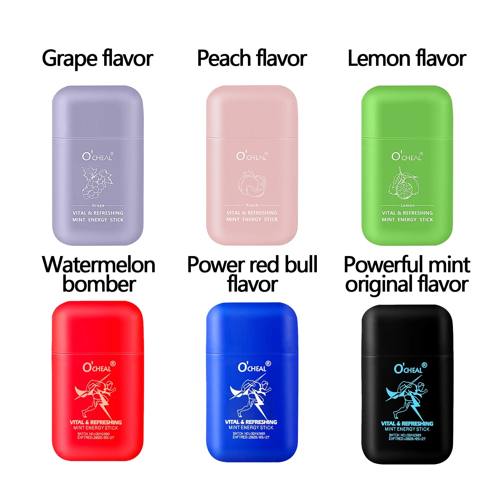 O'cheal Energy Stick Double Hole Energizing Energy Bar Fresh Mint Scent Refreshing Fatigue Relief Inhaler Energy Vapors Stick
