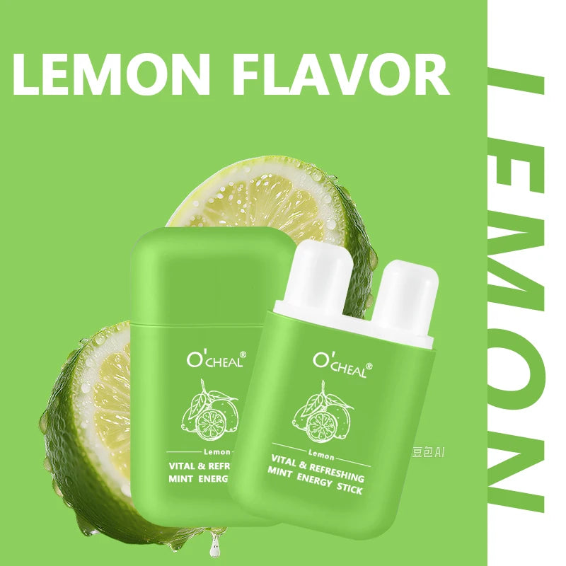 O'cheal Energy Stick Double Hole Energizing Energy Bar Fresh Mint Scent Refreshing Fatigue Relief Inhaler Energy Vapors Stick