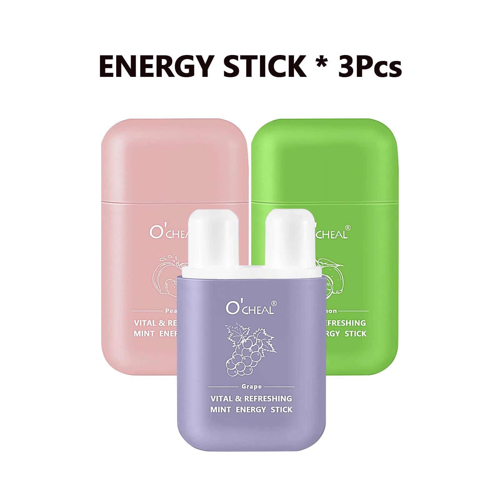 O'cheal Energy Stick Double Hole Energizing Energy Bar Fresh Mint Scent Refreshing Fatigue Relief Inhaler Energy Vapors Stick