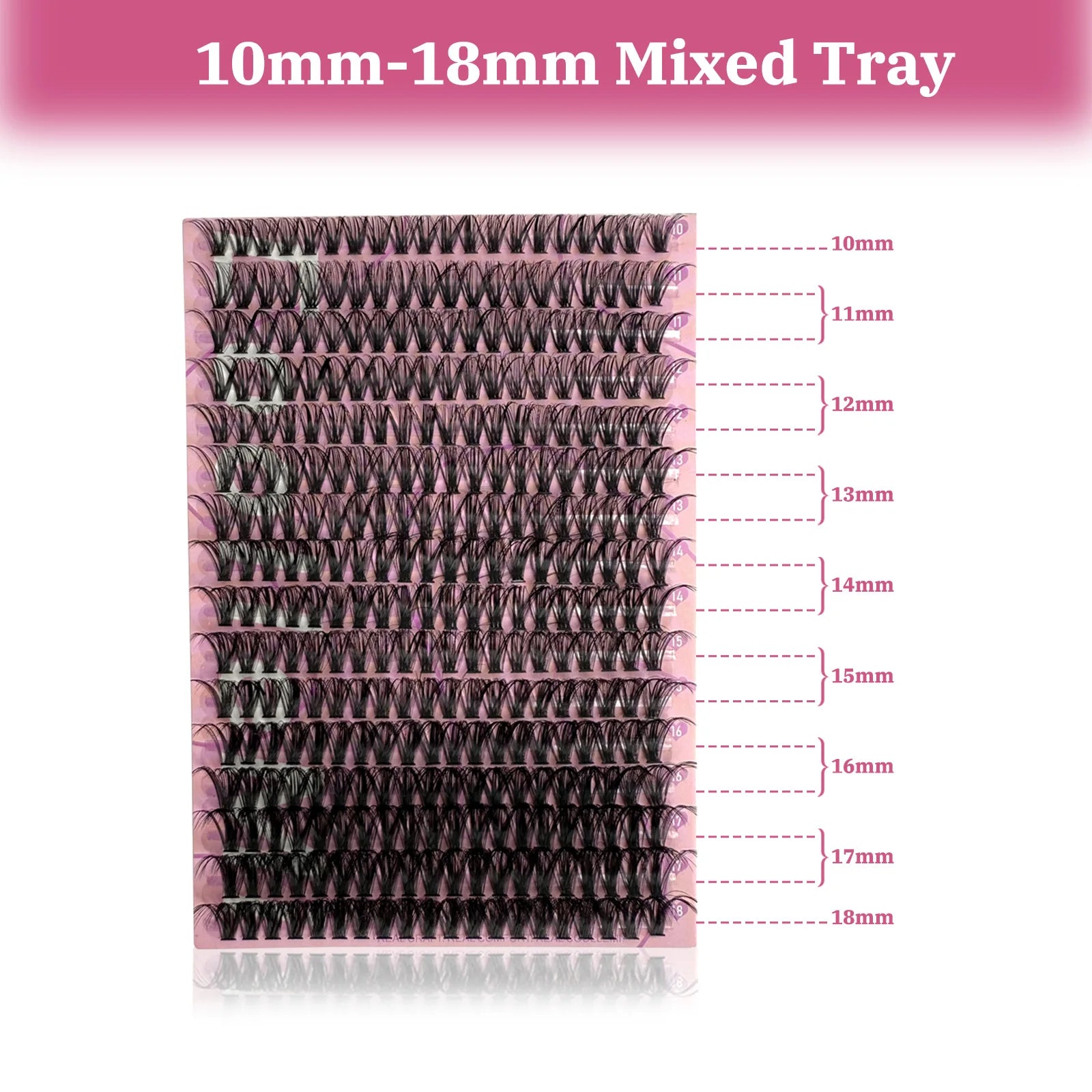 320PCS DIY Lash Kit Fierce 40D | D Curl Dense Manga Clusters 10-18mm | Ultra-Thin Band Individual Cluster Lashes with Bond Seal | Comfortable Home Self-Application Set