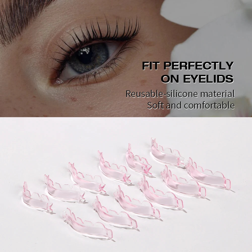 12Pcs/6size Lash Lift Pads, Jelly Lash Lift Rods Self Adhesive Silicone Pads C-Curl Eyelash Lifting Shield,DIY Use at home