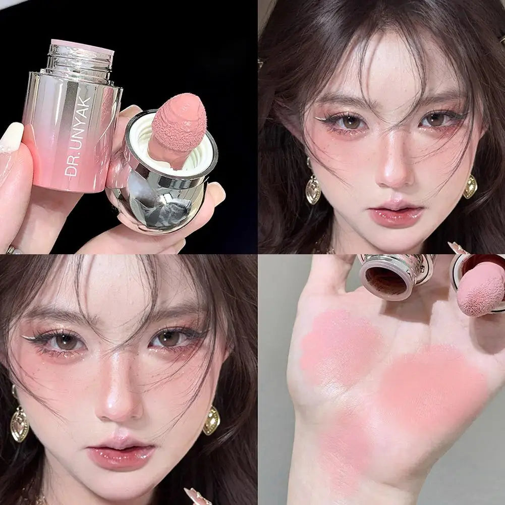 Velvet Liquid Blush Matte Sponge Head Blusher Natural Lasting Brighten Facial Contour Blush Tint Makeup