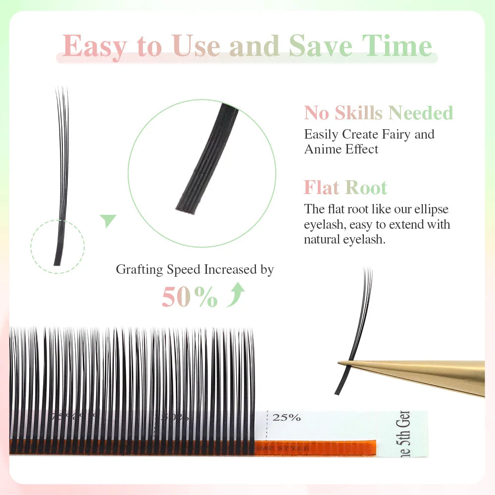 NAGARAKU 5D Flower Volume Spike Eyelashes Soft Natural Russia Style Anime Flora Mascara Effect