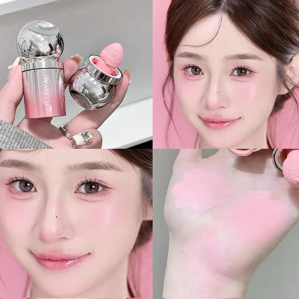 Velvet Liquid Blush Matte Sponge Head Blusher Natural Lasting Brighten Facial Contour Blush Tint Makeup