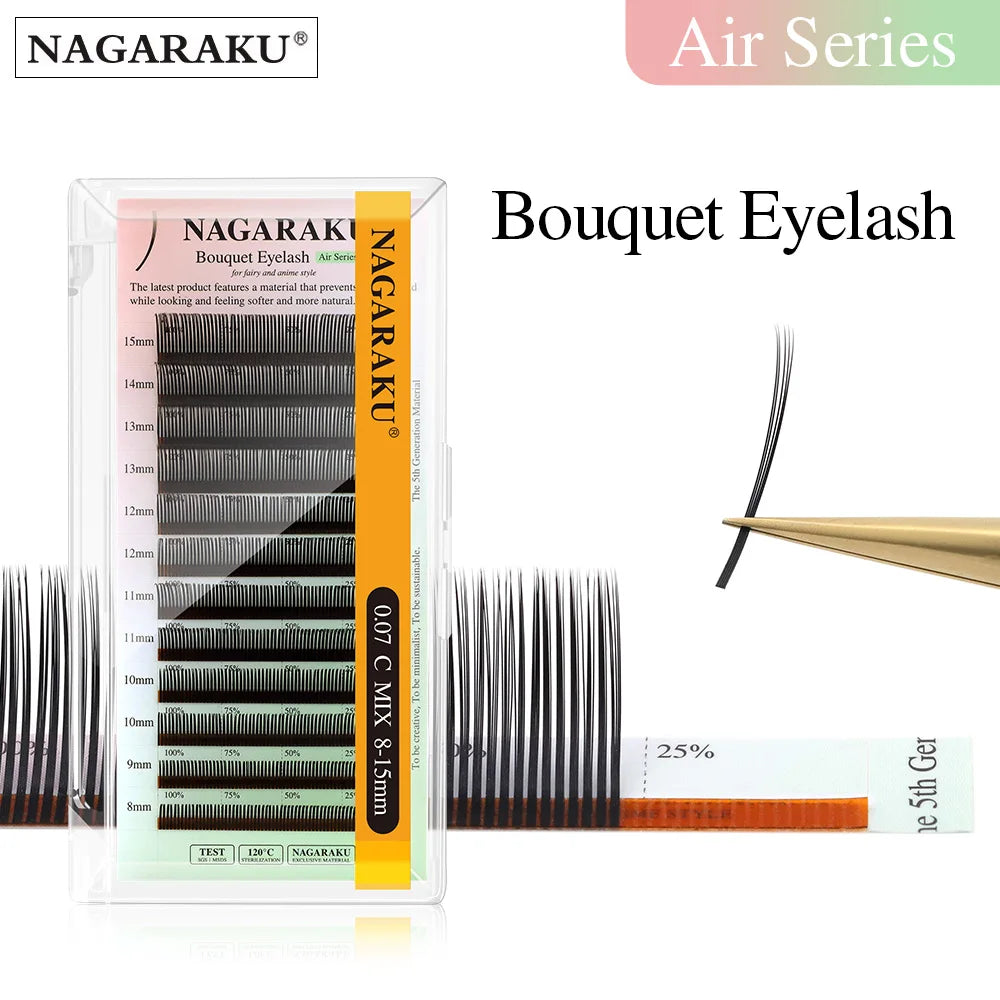 NAGARAKU 5D Flower Volume Spike Eyelashes Soft Natural Russia Style Anime Flora Mascara Effect