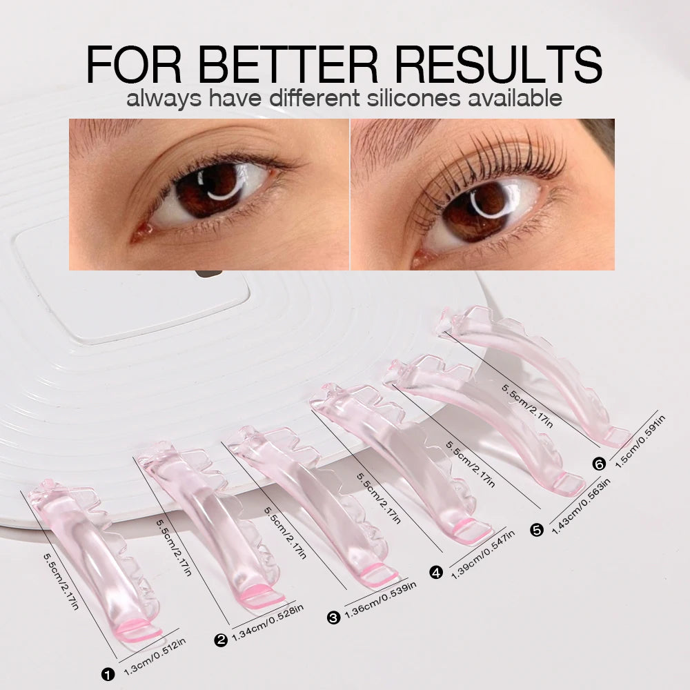 12Pcs/6size Lash Lift Pads, Jelly Lash Lift Rods Self Adhesive Silicone Pads C-Curl Eyelash Lifting Shield,DIY Use at home