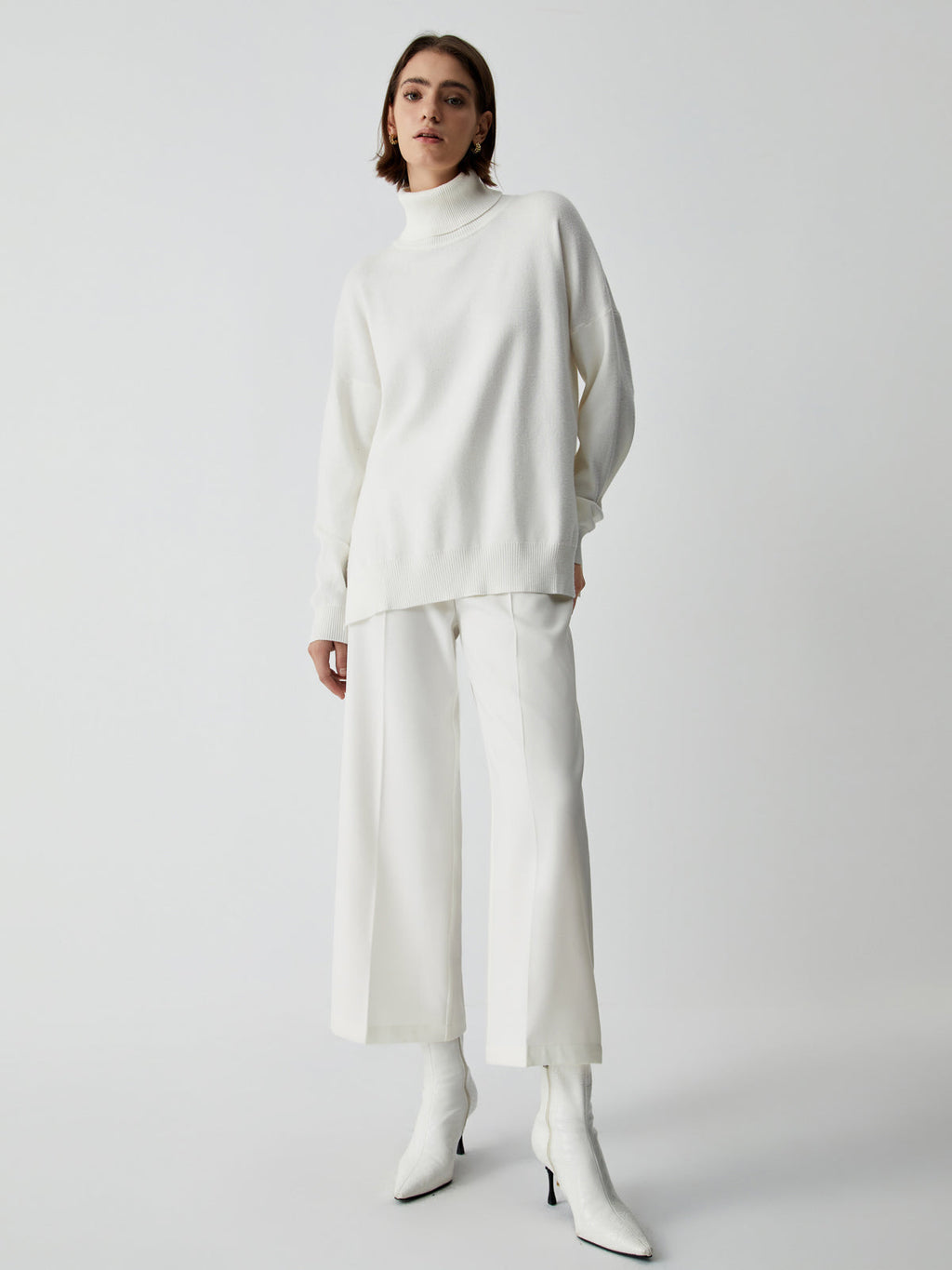 Semi-Sheer Wide Leg Culotte Pants