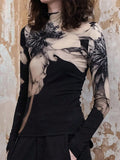 Mock-Neck Tie Dye Printed Shirt