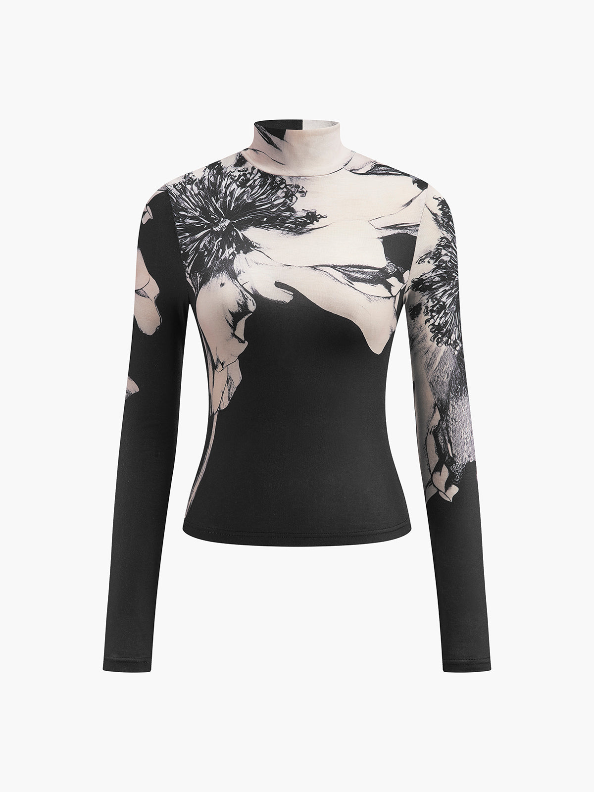 Mock-Neck Tie Dye Printed Shirt