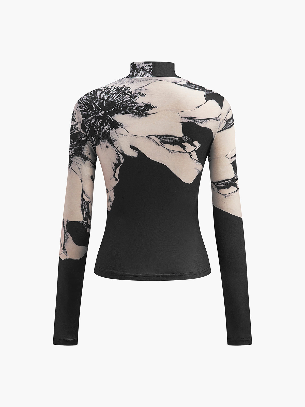Mock-Neck Tie Dye Printed Shirt