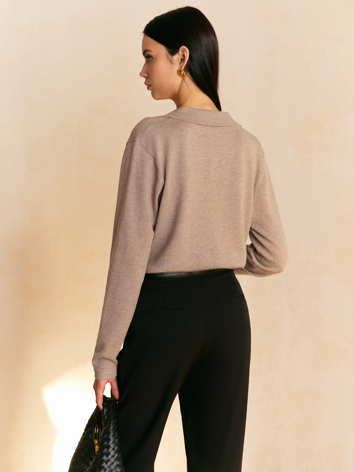 Relaxed Leisure Collared Pullover Sweater