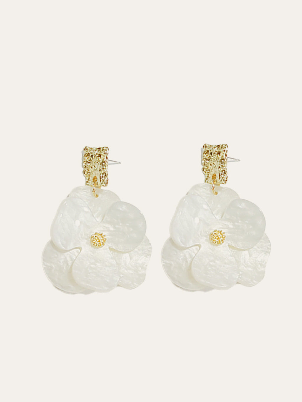 Golden Floral Dangle Earrings