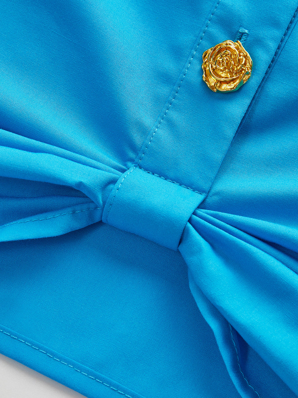 Pocketed Button-Up Blouse with Front Knot