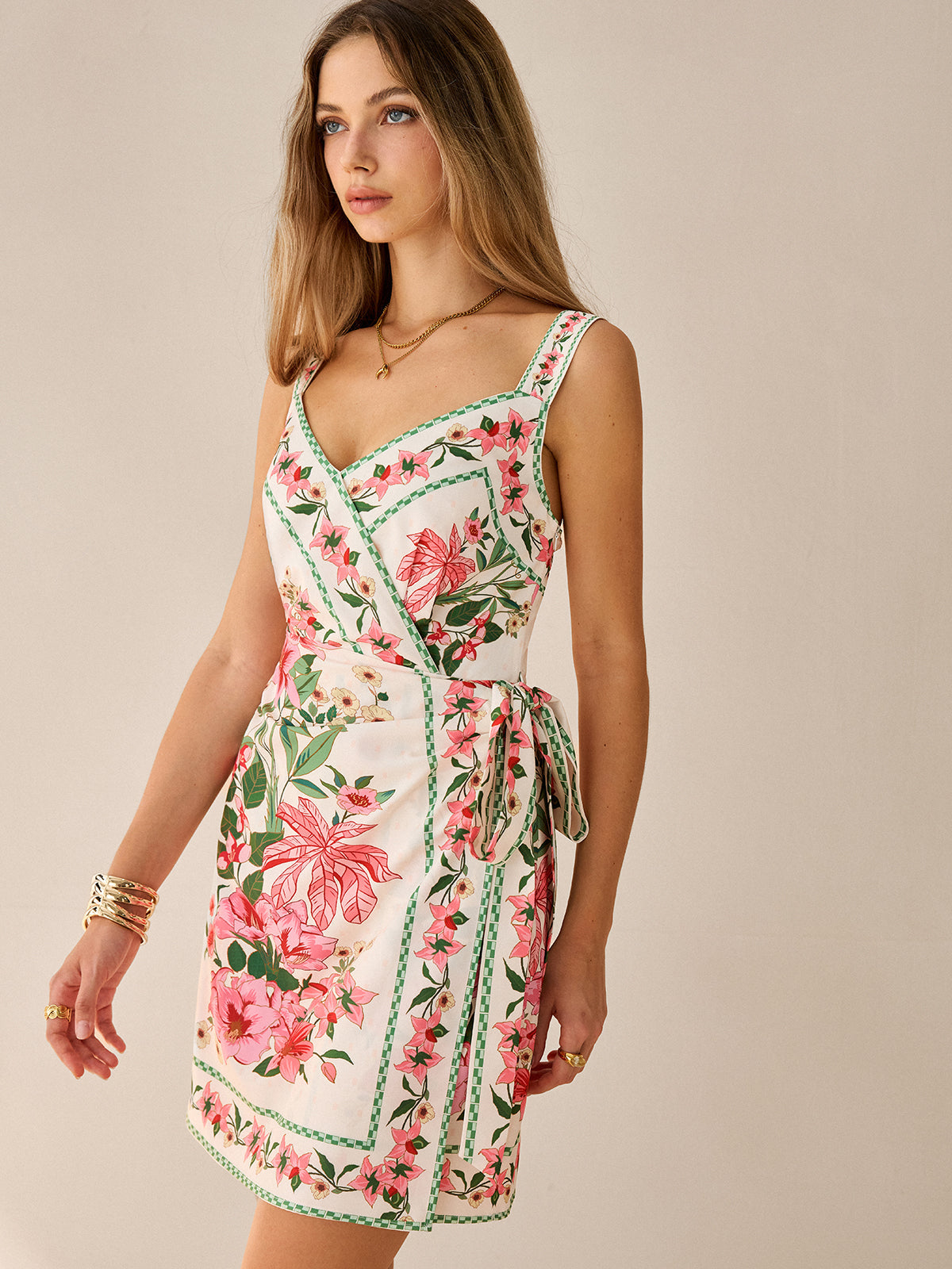 Updated | Floral Print Wrap Mini Dress in Upgraded Fabric