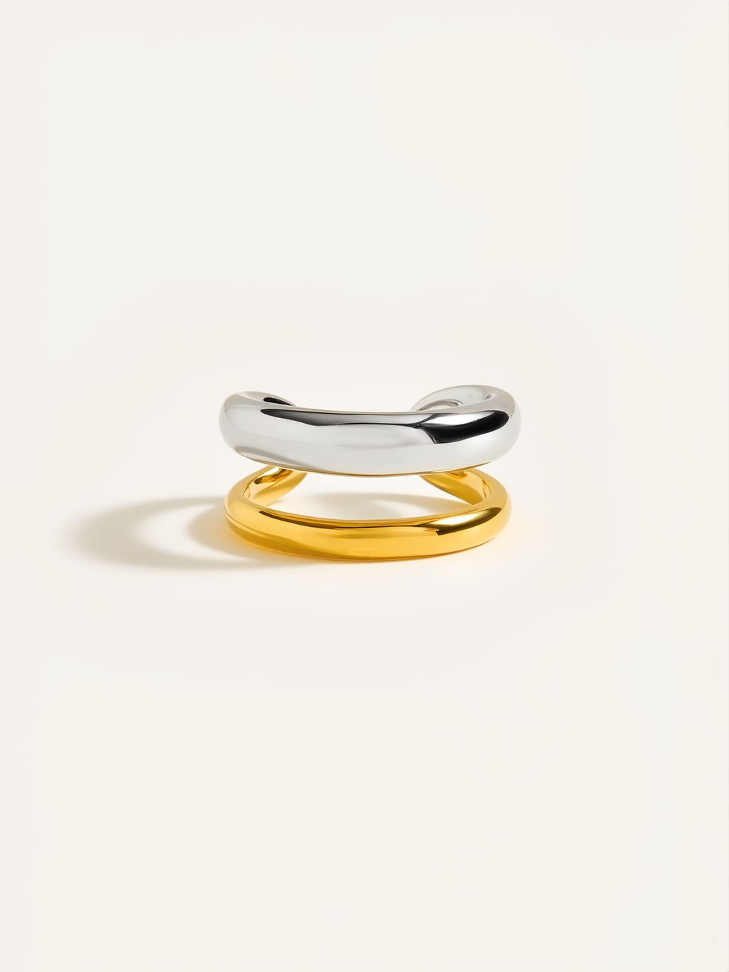 Two-Tone Layered Geometric Ring