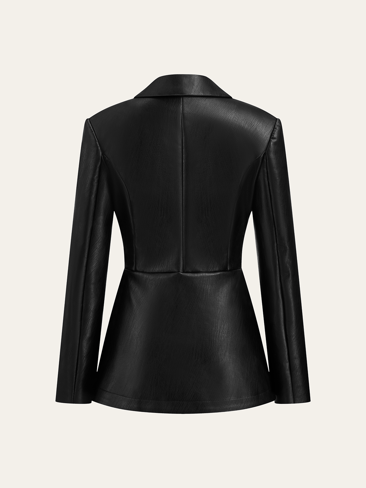 Single Button PU Leather Jacket