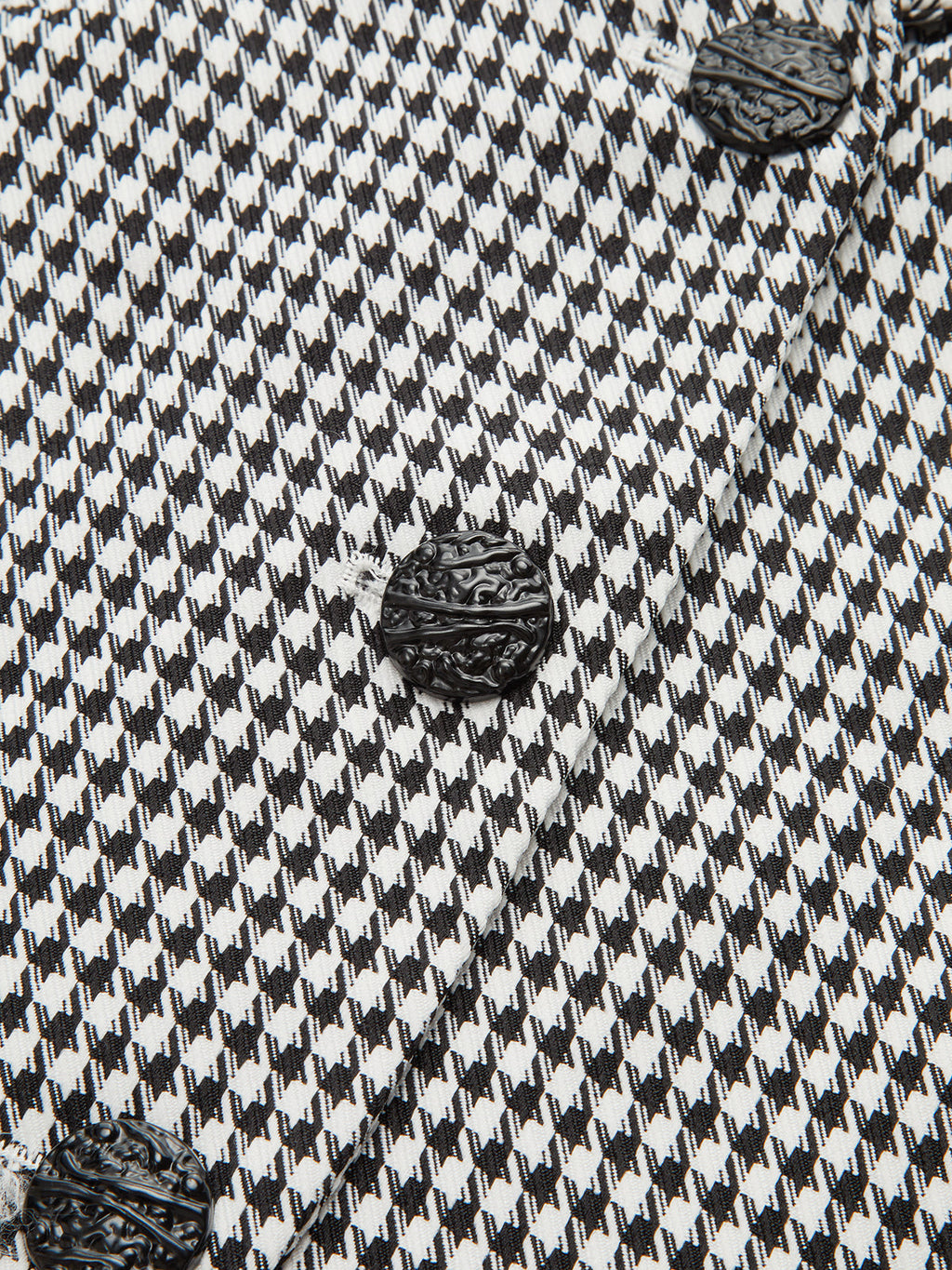 Houndstooth Belted Collar Vest