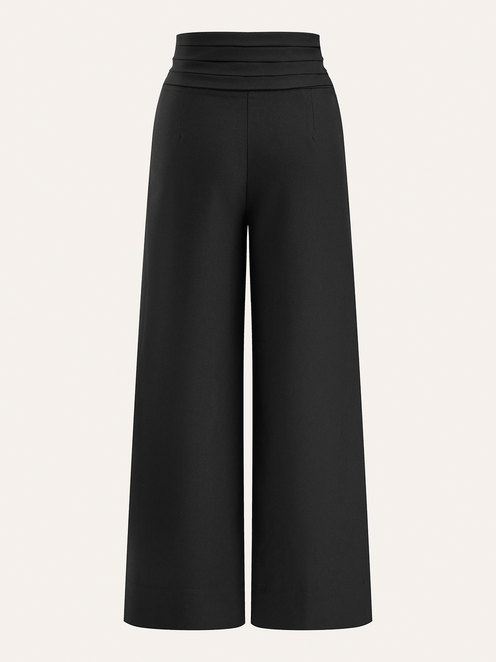 High-Waist Pleated-Waistband Wide-Leg Pants