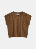 Cable Knit Sleeveless Sweater Vest