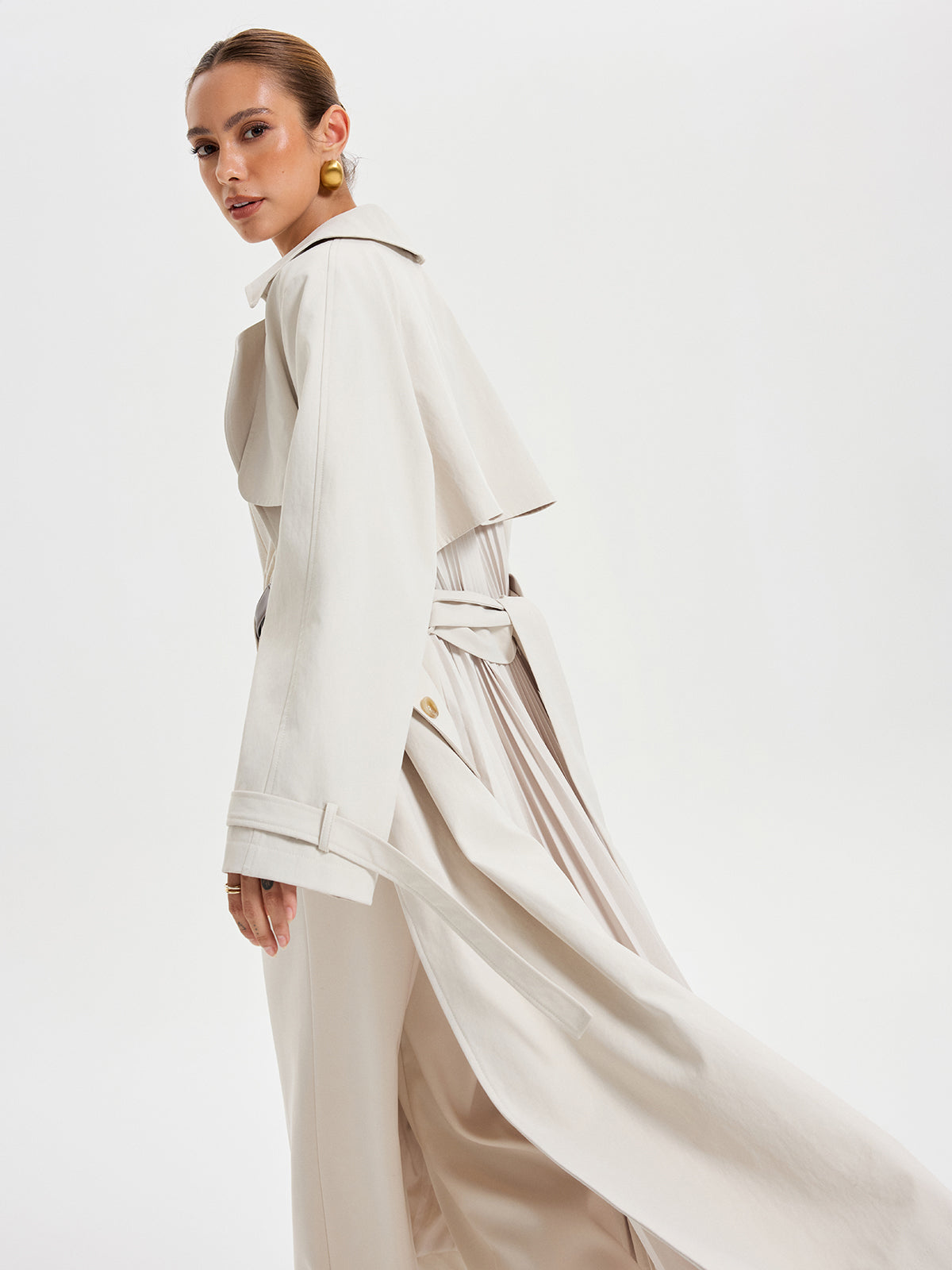 Belted Double-breasted Trench Coat