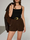 Pocket Corduroy Shorts without Belt