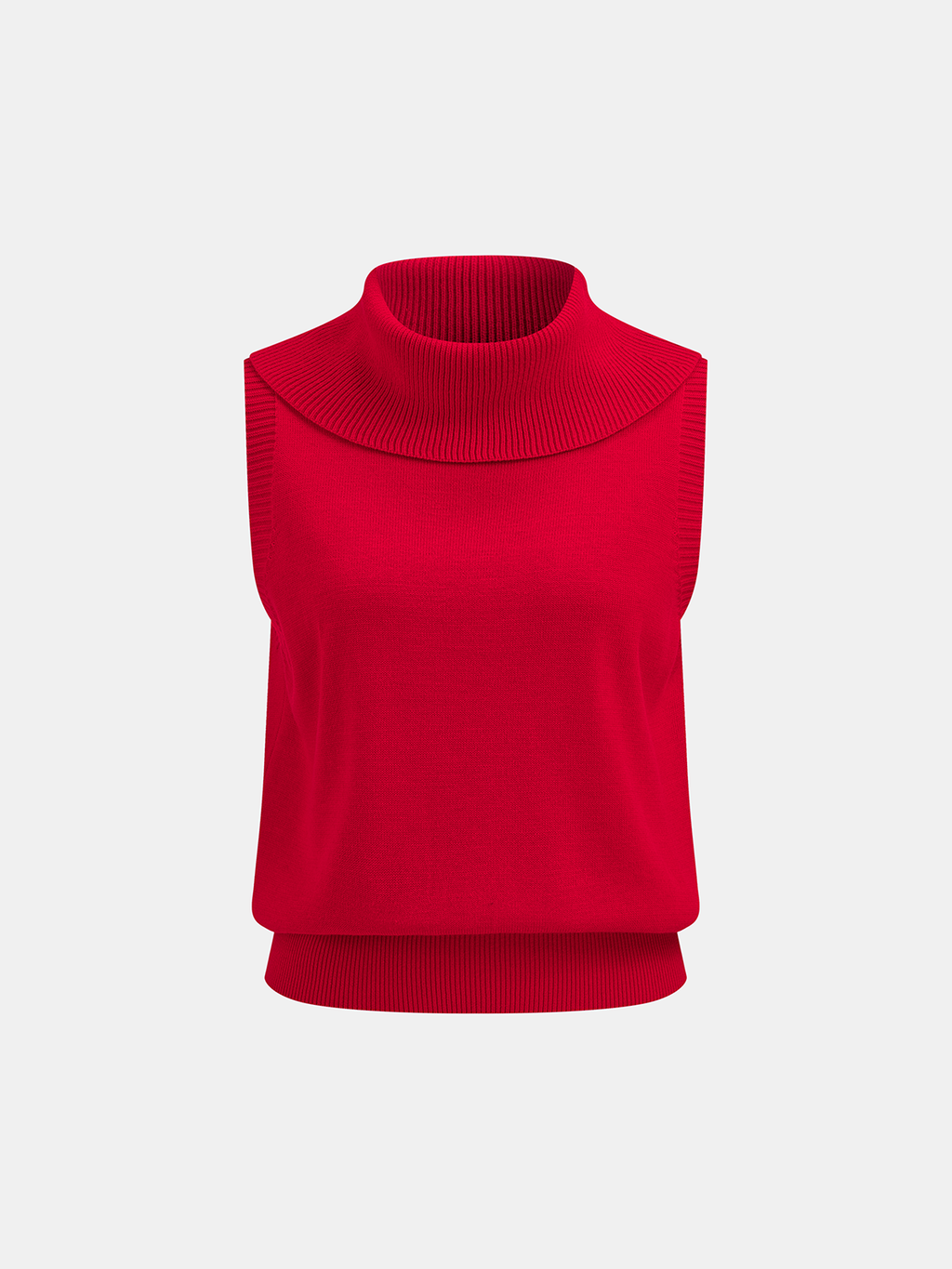 Turtleneck Sleeveless Knit Vest