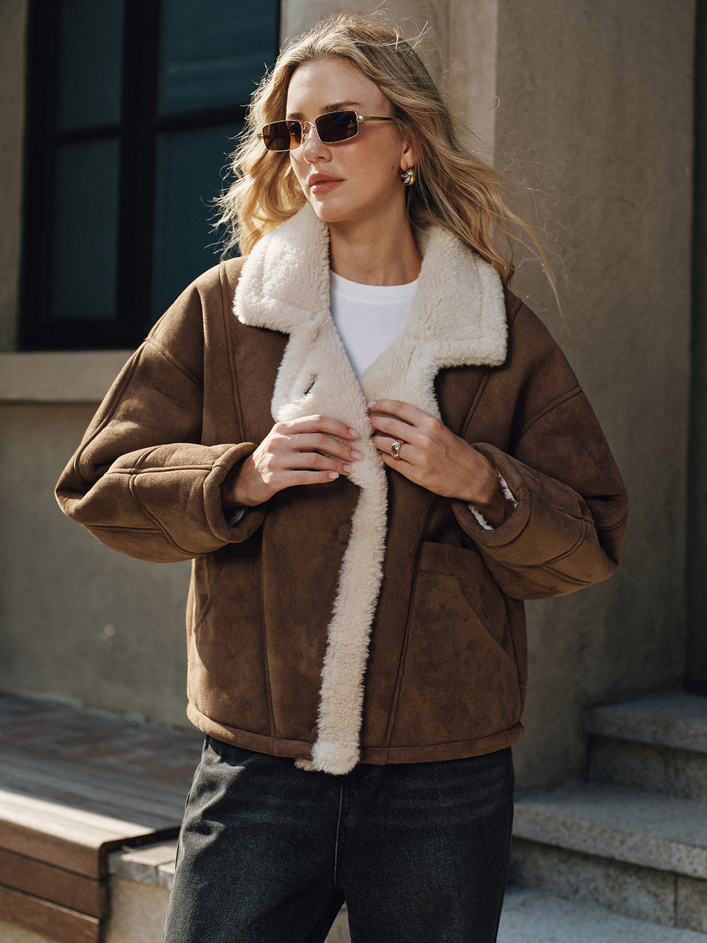 Fleece Lined Lapel Coat