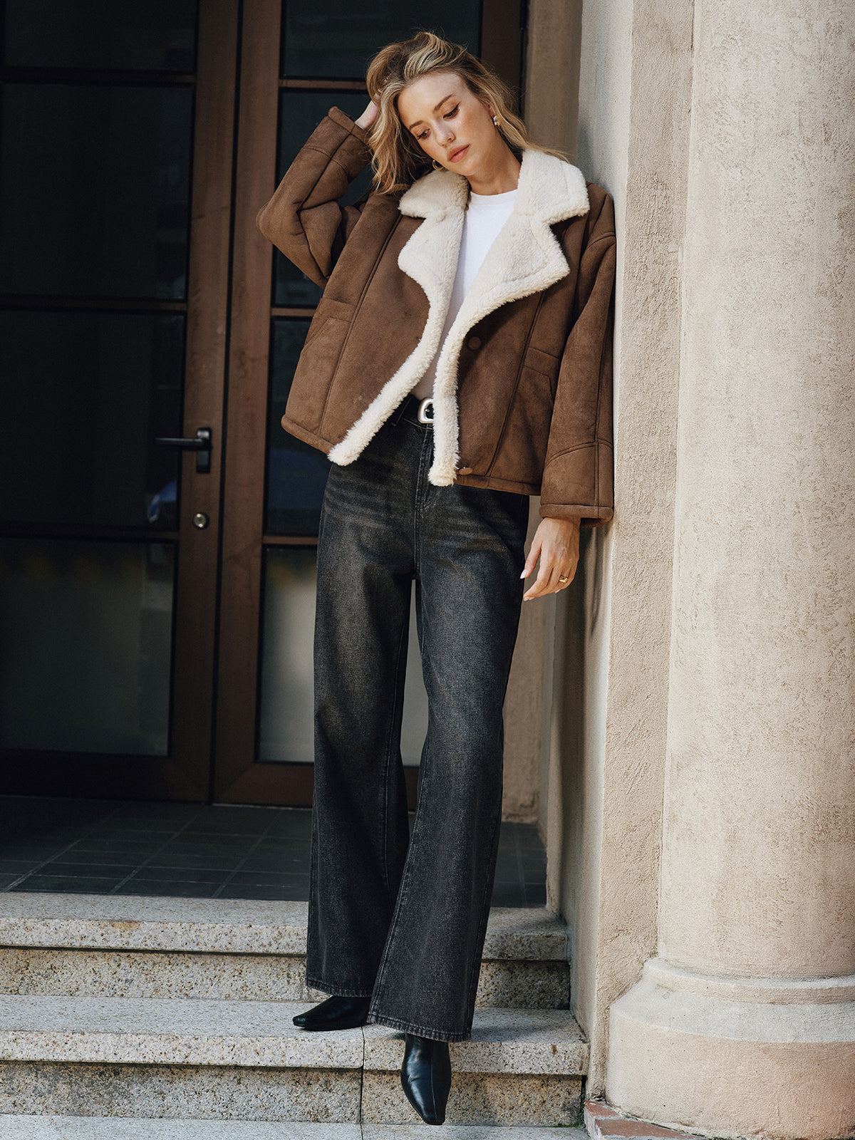 Fleece Lined Lapel Coat