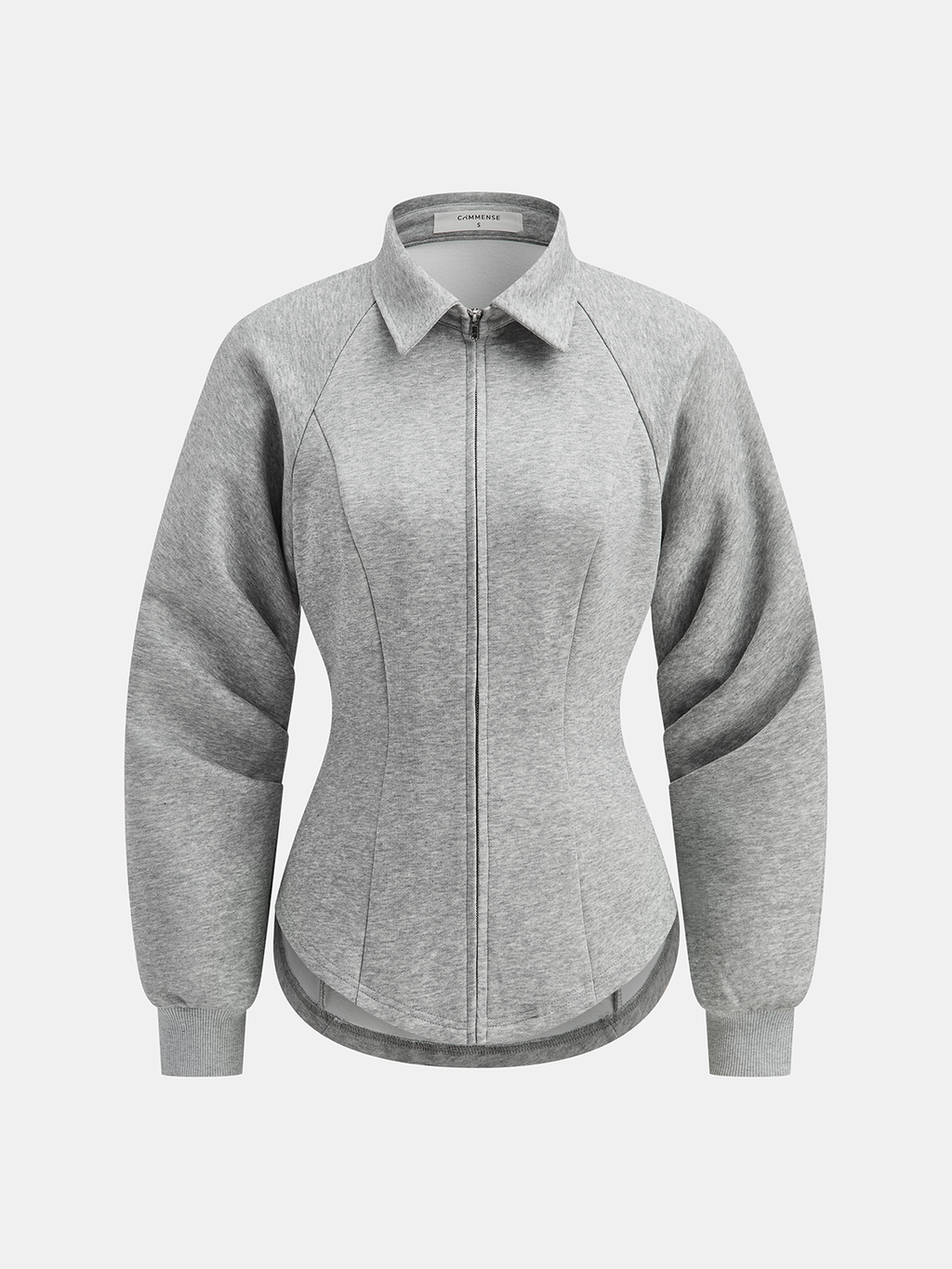 Collared Tailored Zip-Up Sweatshirt Jacket