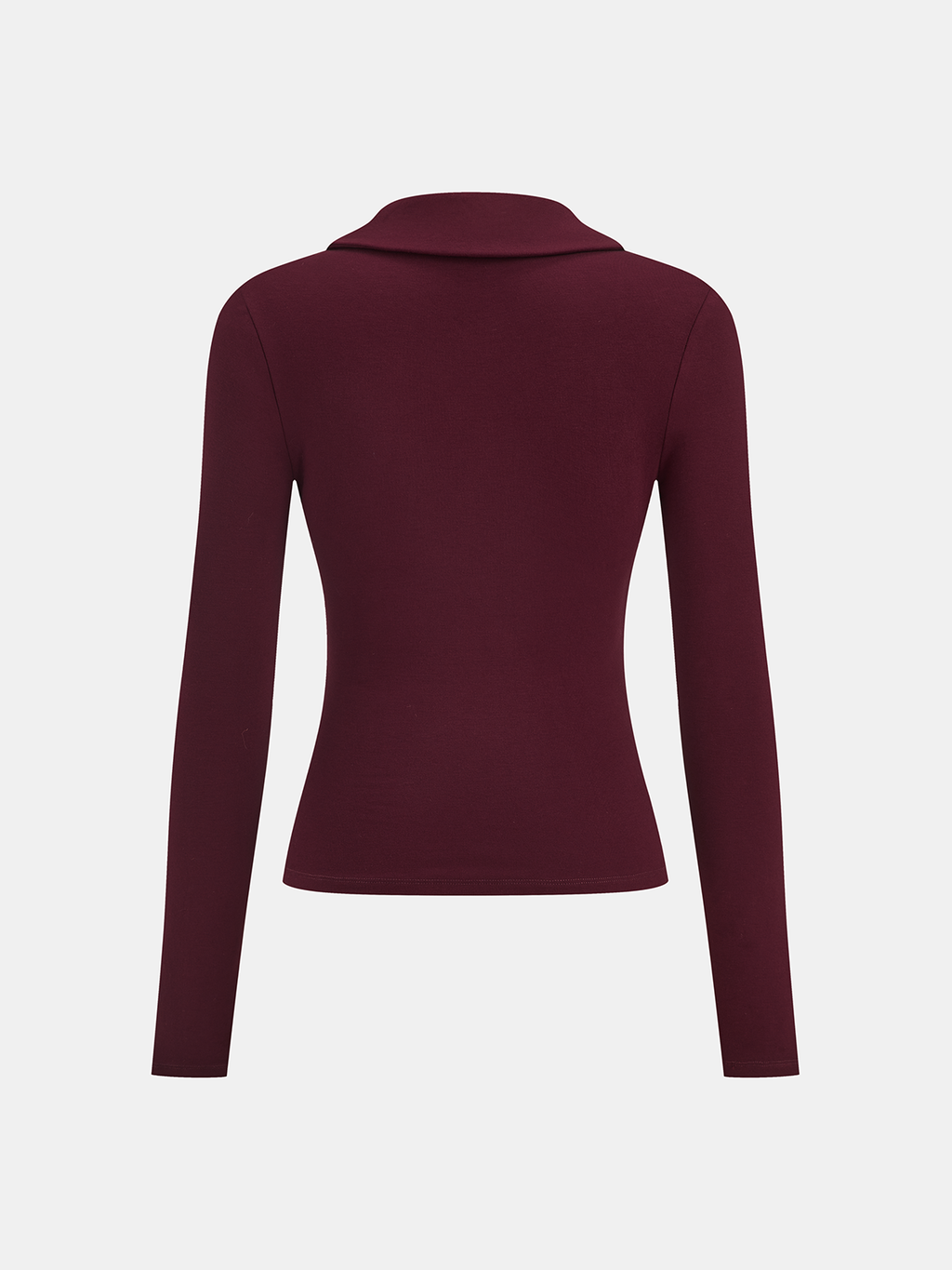 Lapel Ruched Long-Sleeve Top