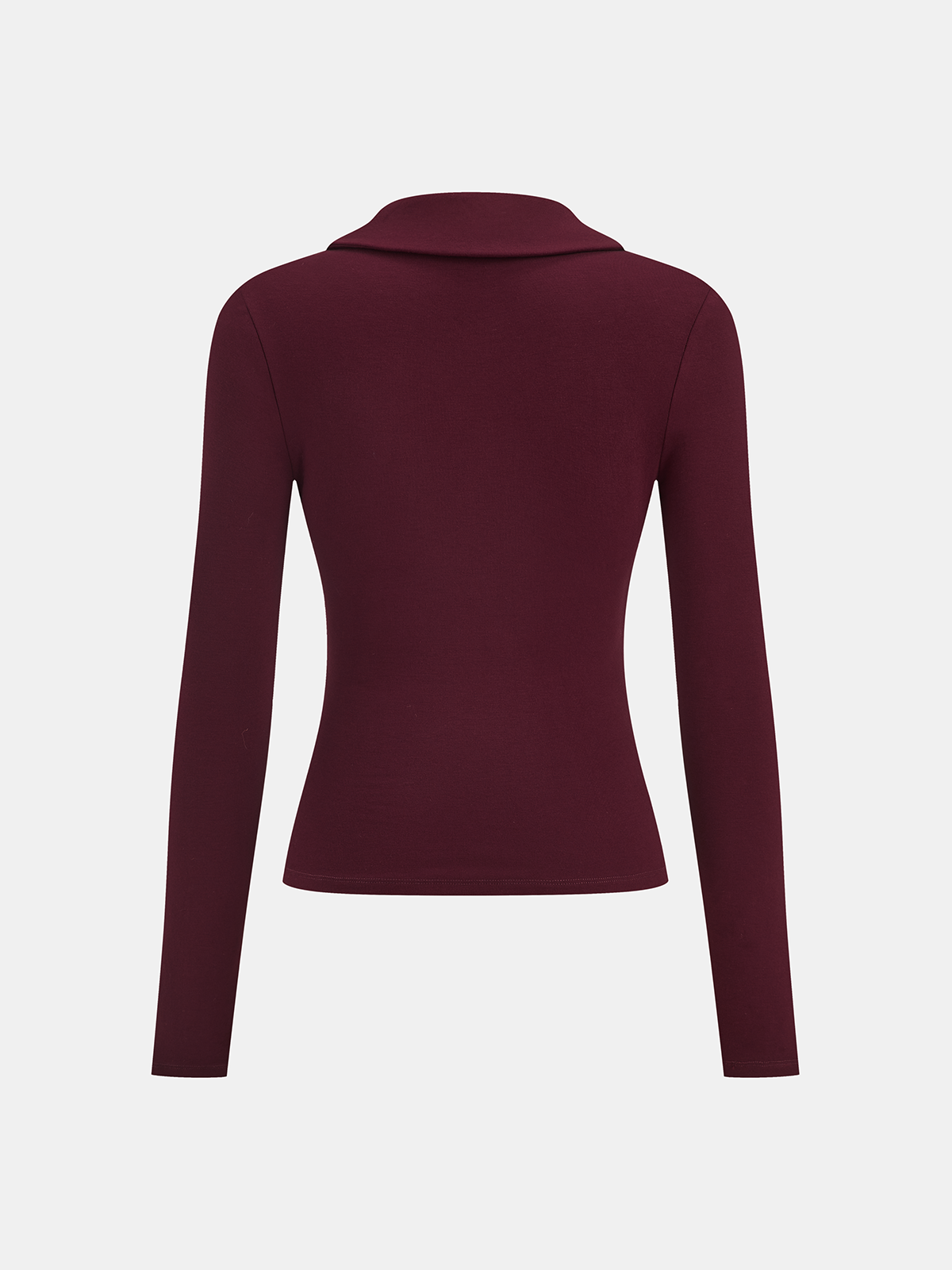 Lapel Ruched Long-Sleeve Top