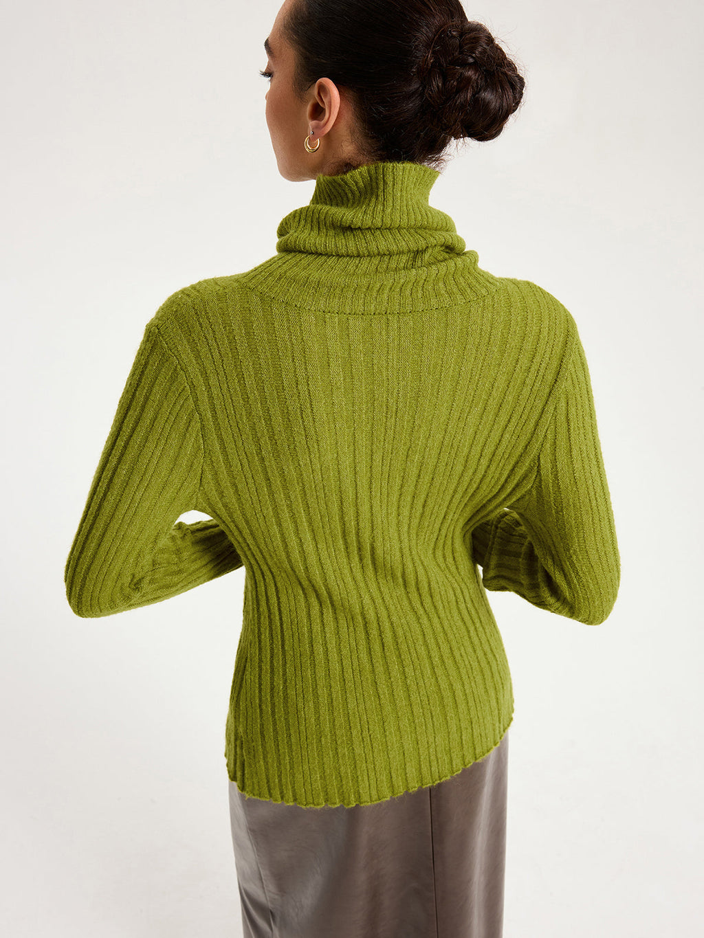 Shawl Collar Wool-Blend Ribbed Cardigan
