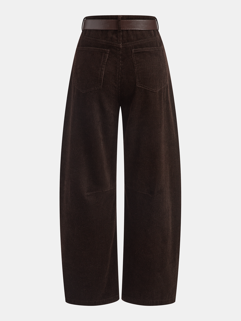 Belted Corduroy Wide-Leg Pants