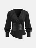 Removable Waist Corset Wrap Blouse