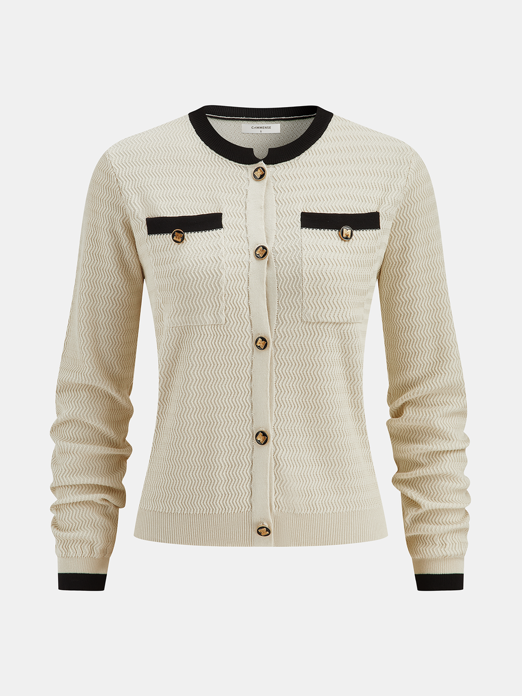 Textured Chevron Knit Pocketed Sweater Co-ords