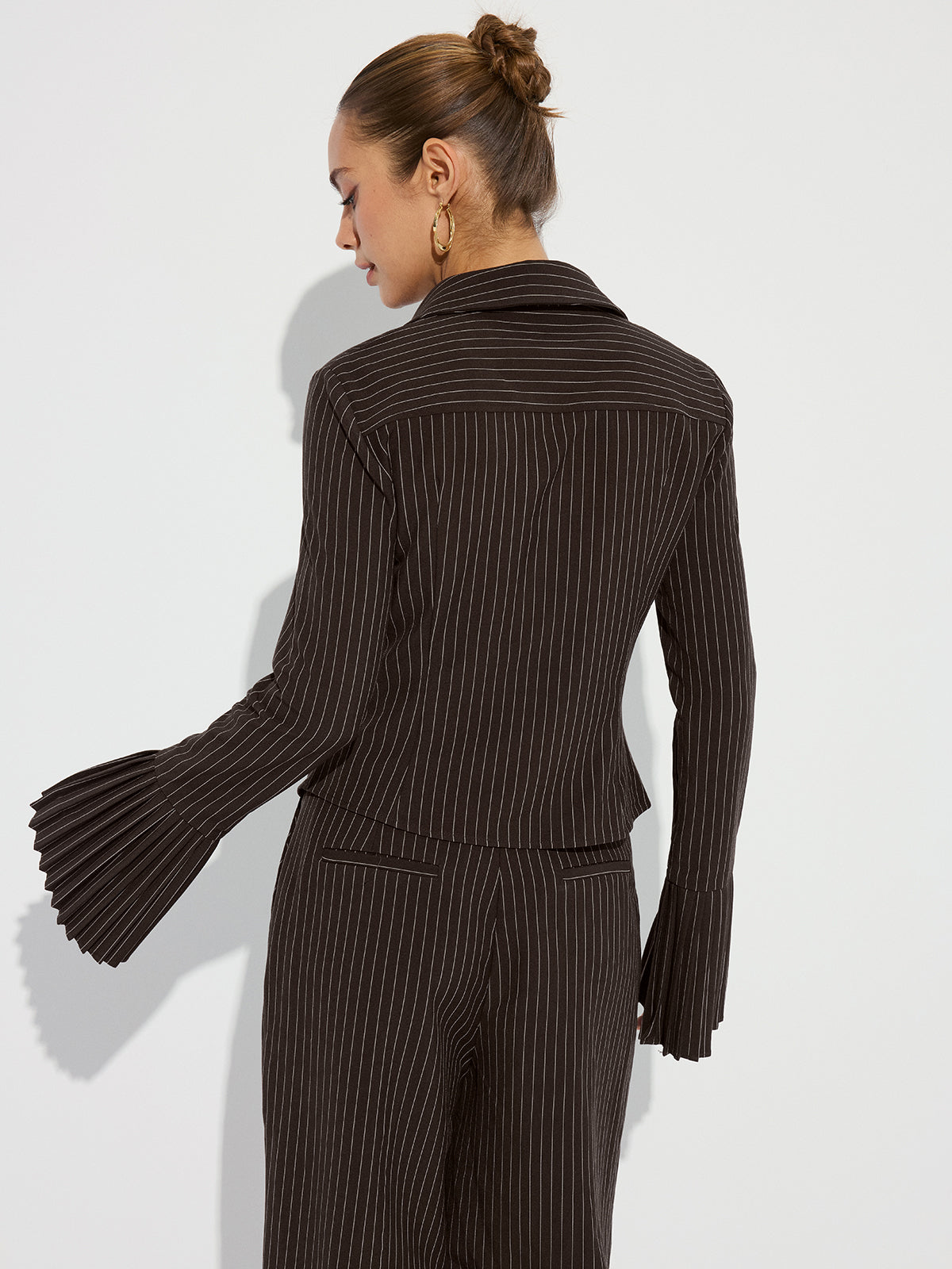 Flared Cuff Striped Shirt
