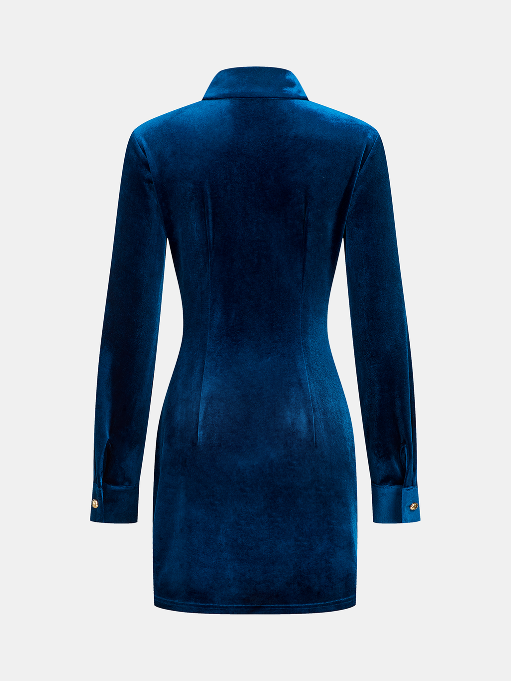 Ruched Velvet Shirt Dress