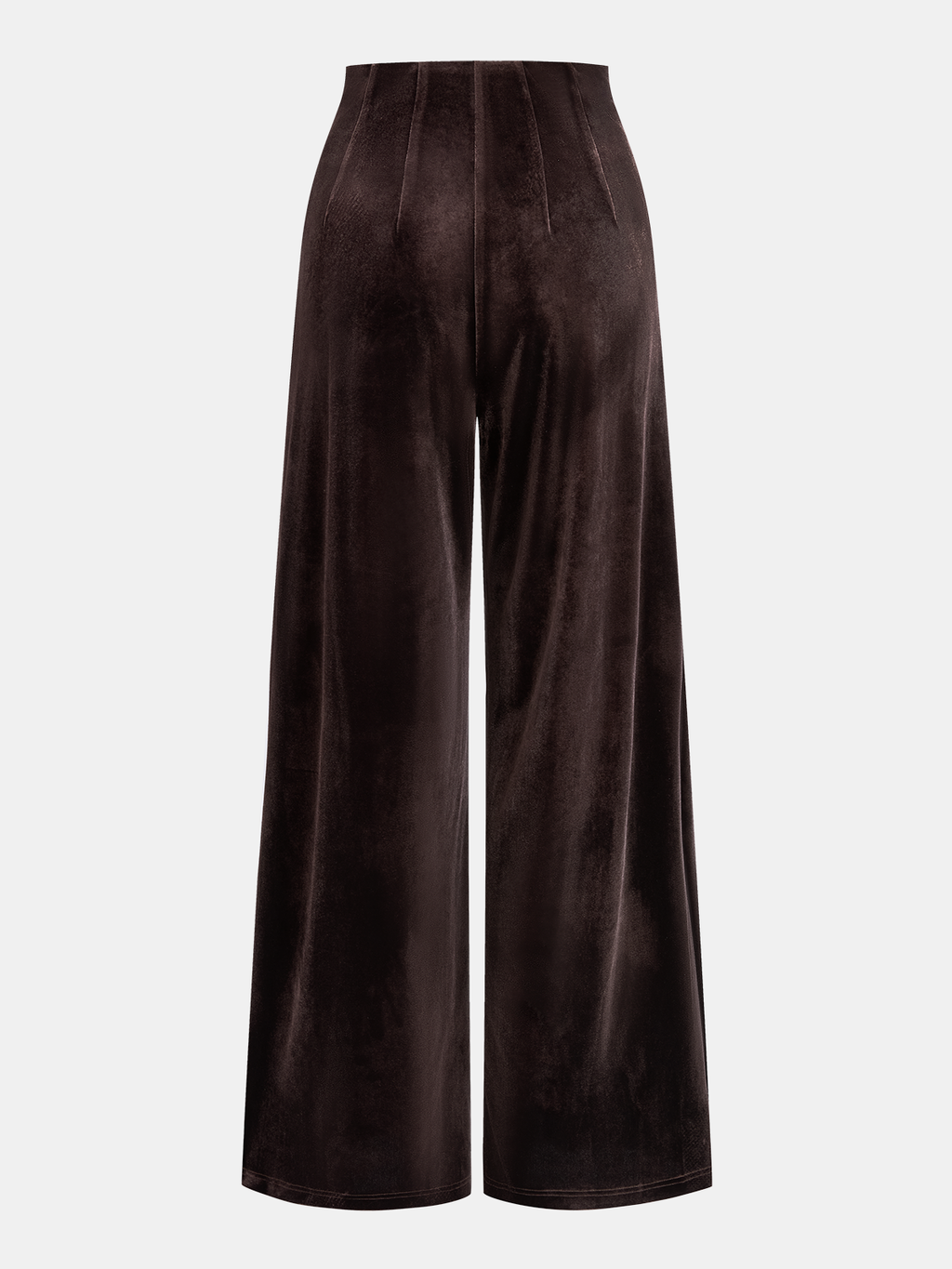 Velvet Asymmetric Waist Wide-Leg Pants