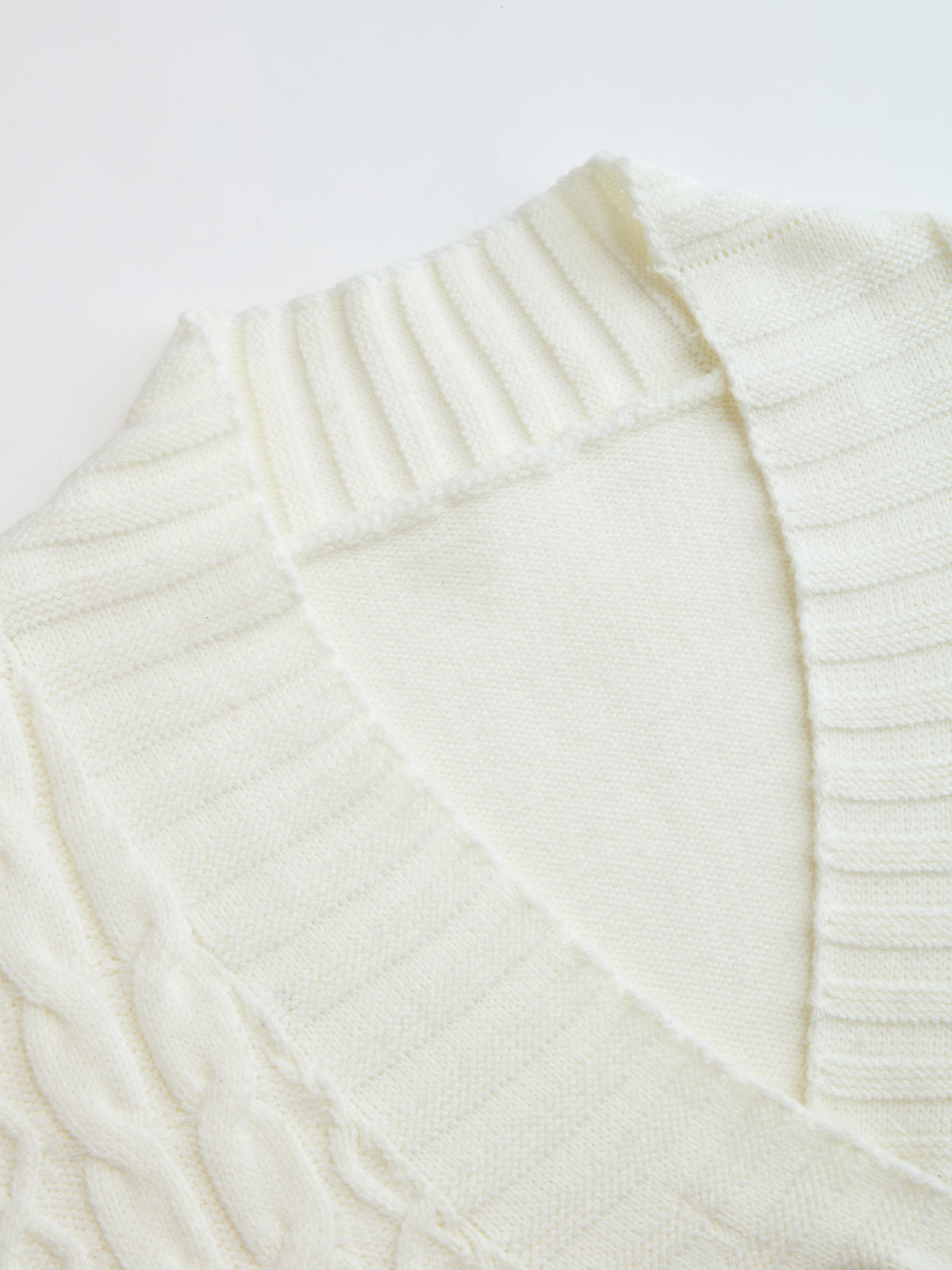 Belted Cable-Knit Cardigan with Metal Button Detail