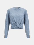 Wool-Blend Knot-Front Sweater