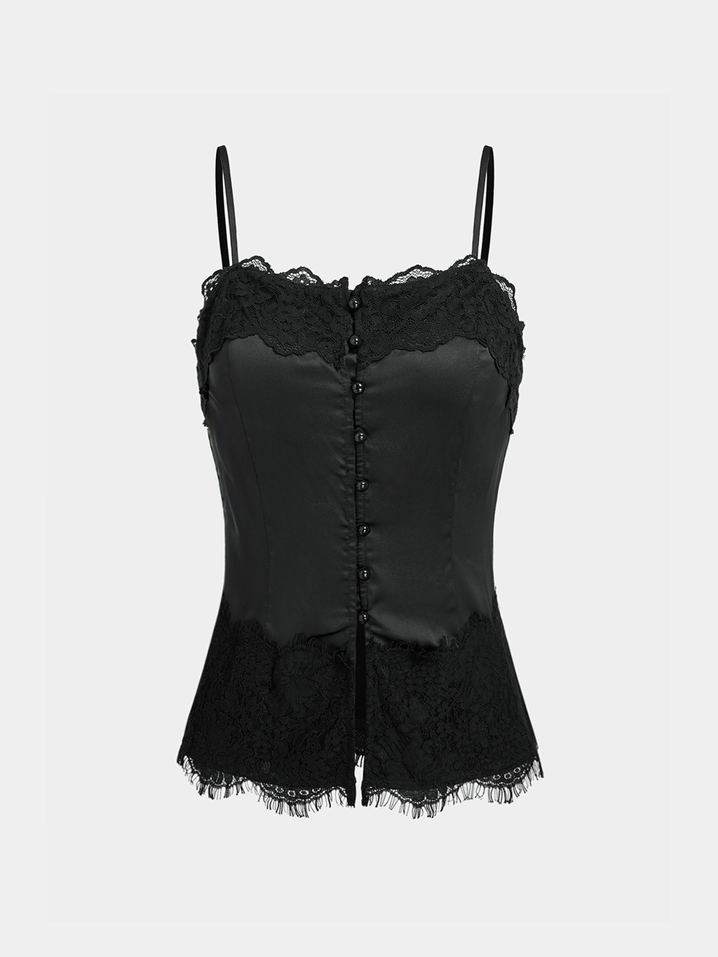 Lace-Trim Satin Cami Top