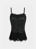Lace-Trim Satin Cami Top