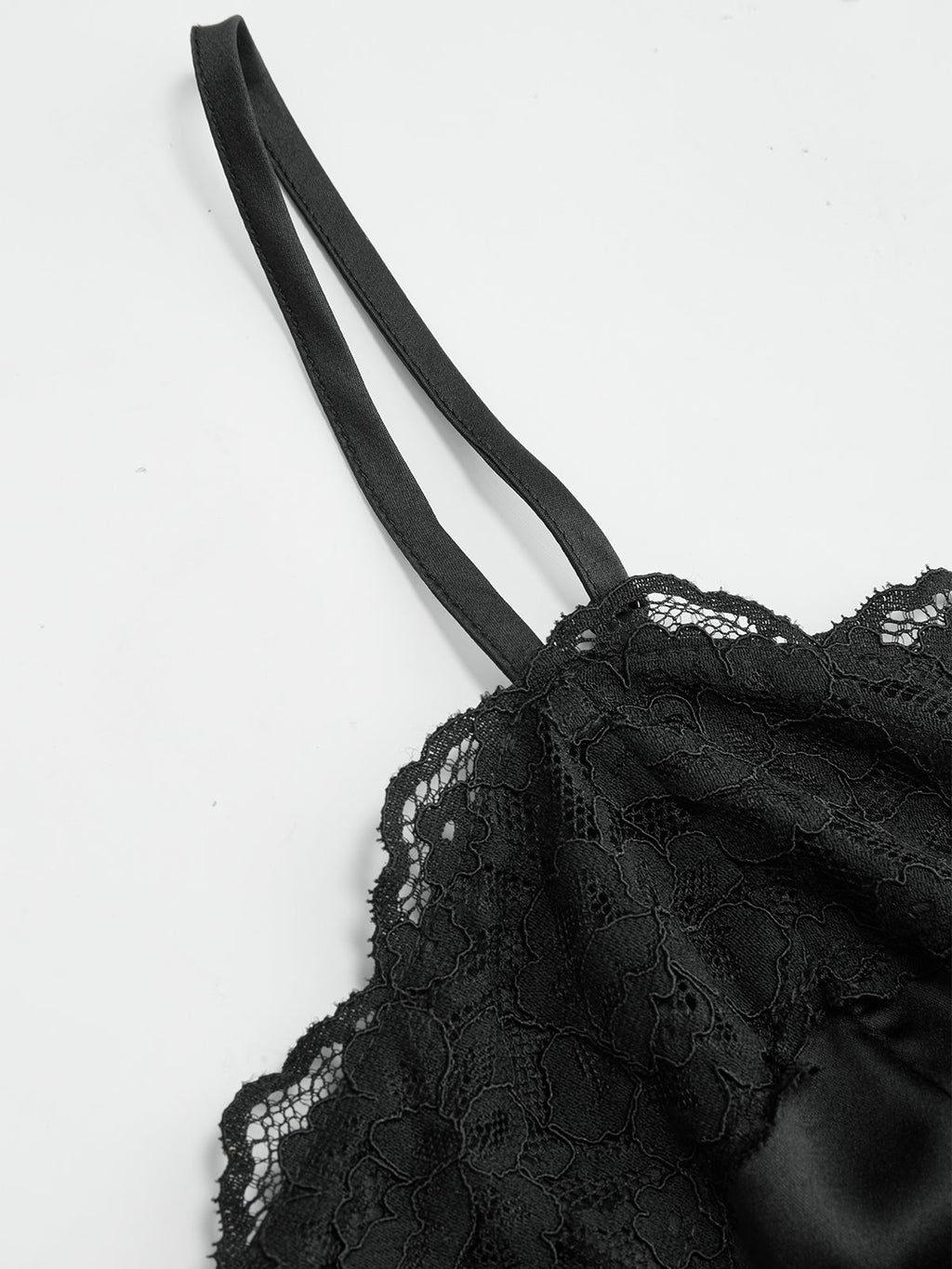 Lace-Trim Satin Cami Top