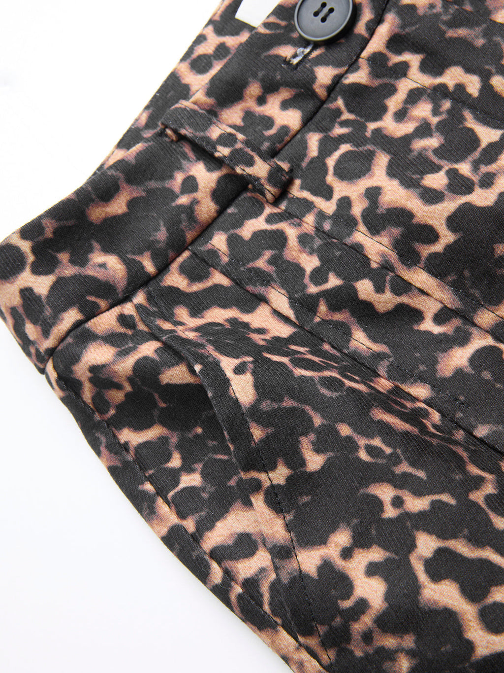 Leopard Print Pleated Wide-Leg Pants